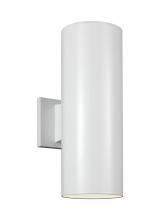  8413897S-15 - Outdoor Cylinders transitional 2-light integrated LED outdoor exterior small wall lantern sconce in