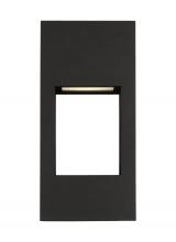  8557793S-12 - Testa modern 2-light LED outdoor exterior small wall lantern in black finish with satin etched glass