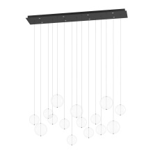 Eglo Canada 390334A - 8 LT LED Linear Pendant w/ Black Finish & 15 Clear Glass Shades