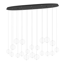 Eglo Canada 390344A - 8 LT LED Oval Linear Pendant w/ Black Finish & 20 Clear Glass Shades