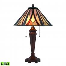  D4085-LED - Foursquare 24'' High 2-Light Table Lamp - Tiffany Bronze - Includes LED Bulbs