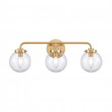  EC89944/3 - Fairbanks 22.75'' Wide 3-Light Vanity Light - Brushed Gold and Clear
