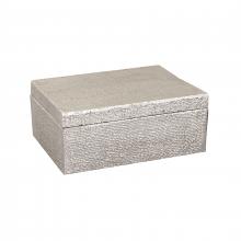  H0807-10666 - Square Linen Texture Box - Small Nickel