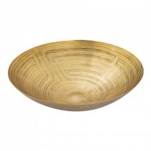  H0807-10674 - Maze Etched Centerpiece Bowl - Brass