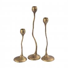  H0897-10924/S3 - Rosen Candleholder - Set of 3 Brass