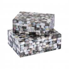  S0807-11397/S2 - Keshi Box - Set of 2 Mother of Pearl