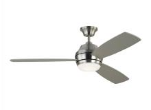  3IKDR52BSD - Ikon 52-inch indoor/outdoor integrated LED dimmable ceiling fan in brushed steel silver finish